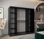 Armoire à portes coulissantes york 1 Noir - Largeur : 200 cm - 2 porte