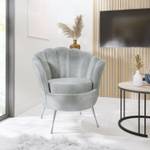 Samt Muschel Sofa Cara Grau - Silber