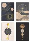 Planeten Gold Poster Set Papier - 70 x 50 x 70 cm