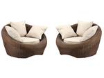 Salon de jardin WHITEHEAVEN Lot de 2 Marron - Fibres naturelles - 107 x 66 x 101 cm