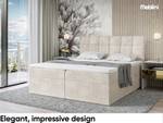 Boxspringbett Drago Creme - Breite: 180 cm - H4