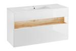 Waschtisch BAHAMA 120x46x68 Braun - Weiß - Holzwerkstoff - Kunststoff - 120 x 68 x 46 cm