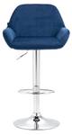 Barhocker Braga Samt blau / chrom Blau