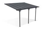 Pergola/Carport KLEO adossé Gris - Largeur : 400 cm