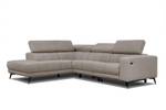 Ecksofa Morello (5-Sitzer) Taupe - Ecke davorstehend links - Longchair davorstehend links