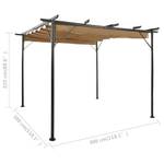 Pergola 3004447 Grau - Metall - 300 x 225 x 300 cm