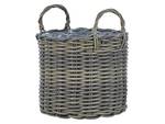 Outdoor Blumentopf NIKITI 3-tlg Braun - Grau - Polyrattan - 40 x 45 x 40 cm