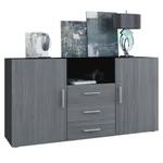 Sideboard Skadu Schwarz - Pinie Anthrazit Dekor