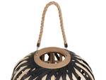 Lanterne BESAH Noir - Bleu - Bambou - 42 x 37 x 42 cm