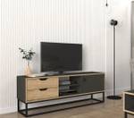 TV Lowboard Dolores Anthrazit Safir Grau - Holzwerkstoff - 150 x 53 x 35 cm