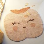 CANDY APPLE tapis enfant pomme Beige - Rose foncé - Fibres naturelles - Textile - 95 x 2 x 105 cm
