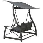 Hollywoodschaukel Grau - Polyrattan - 167 x 178 x 167 cm