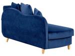 Chaiselongue MERI Blau - Marineblau - Eiche Hell - Armlehne davorstehend links