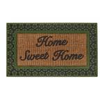 Paillasson en coco "Home Sweet Home" Noir - Marron - Vert - Fibres naturelles - Matière plastique - 75 x 1 x 45 cm