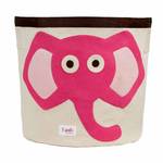 Aufbewahrungskorb Elefant pink Beige - Textil - 43 x 45 x 43 cm