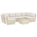 Garten-Lounge-Set (7-teilig) 3016490-17 Creme - Cremeweiß - Weiß