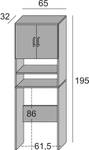 Armoire polyvalente Anemone Blanc Blanc - Bois manufacturé - 65 x 195 x 32 cm