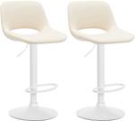 Barhocker Camden 2er Set Creme - Weiß