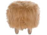 Tierhocker WOOLLY Beige - Braun - Kunstfell - 66 x 37 x 36 cm