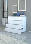 Commode Mattia Blanc brillant Blanc - Bois manufacturé - 98 x 82 x 40 cm