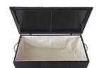 Poly-Rattan Kissenbox D88 950l Beige - Schwarz - Metall - Kunststoff - Polyrattan - 160 x 80 x 94 cm