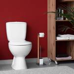 WC Garnitur aus Holz & Stahl Braun - Grau - Silber - Holzwerkstoff - Metall - 20 x 73 x 20 cm