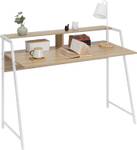 Schreibtisch Carolin Braun - Weiß - Holzwerkstoff - Metall - 115 x 90 x 49 cm