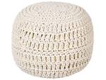 Pouf ARPATU Beige - Weiß - Naturfaser - 40 x 40 x 40 cm