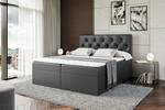 Boxspringbett ROMAN Hochglanz Schwarz - Breite: 180 cm - H3