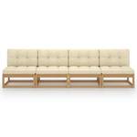 Gartensofa (4-teilig) 3009883-2 Dunkelbraun