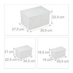 Aufbewahrungskorb 3er Set mit Deckel Weiß - Metall - Kunststoff - 40 x 23 x 28 cm