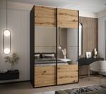 Armoire Lux 4 Noir - Imitation chêne - Largeur : 150 cm