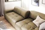 Sofa PALACE Sitztiefenverstellung Leder KAWOLA Sofa PALACE 3-Sitzer mit Sitztiefenverstellung Leder oliv - Grün