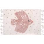 BIRDY tapis enfant motif oiseaux Rose foncé - Fibres naturelles - Textile - 100 x 1 x 150 cm