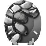 WC-Sitz Hot Stones Grau - Holzwerkstoff - 38 x 6 x 47 cm