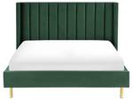 Lit double VILLETTE Noir - Vert foncé - Vert - Largeur : 185 cm