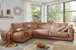 Sofa MADELINE Ecksofa Cord Braun - Ecke davorstehend links