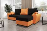 Ecksofa FION-L Schwarz - Orange - Ecke davorstehend rechts