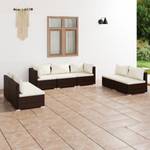 Salon de jardin (lot de 7) 3013635-3 Marron - Blanc - Métal - Polyrotin - 70 x 60 x 70 cm