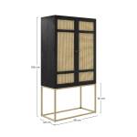 Rangement Shellona Noir - Bois massif - 85 x 160 x 40 cm