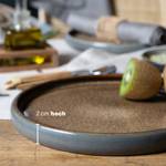 SOLID Steinzeug Teller 4er-Set Beige - Keramik - Ton - 21 x 2 x 21 cm