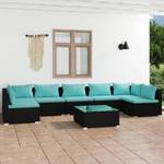 Garten-Lounge-Set (8-teilig) 3013633-4 Schwarz - Blau - Metall - Polyrattan - 70 x 60 x 70 cm