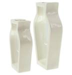 Vase Amphore 2er Set Weiß - Porzellan - 10 x 19 x 4 cm