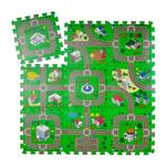 Puzzlematte Straße für Kinder Grau - Grün - Kunststoff - 31 x 1 x 31 cm