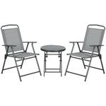 Garten Kaffeetisch Set 84G-282V00LG Grau - Metall - 64 x 93 x 54 cm