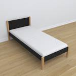 Einzelbett N02 Schwarz - Eiche - 100 x 180 cm