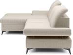 Ecksofa HANNOVER Creme - Bettkasten links - Mit Bettkasten