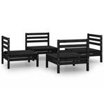 Garten-Lounge-Set Schwarz - Massivholz - Holzart/Dekor - 64 x 63 x 64 cm