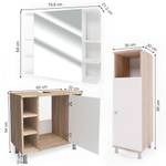 Badmöbelset Fynn Sonoma/Weiß 3er Set Eiche Sonoma Dekor - 80 x 95 x 32 cm