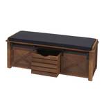 Banc avec rangement H53 Noir - Marron foncé